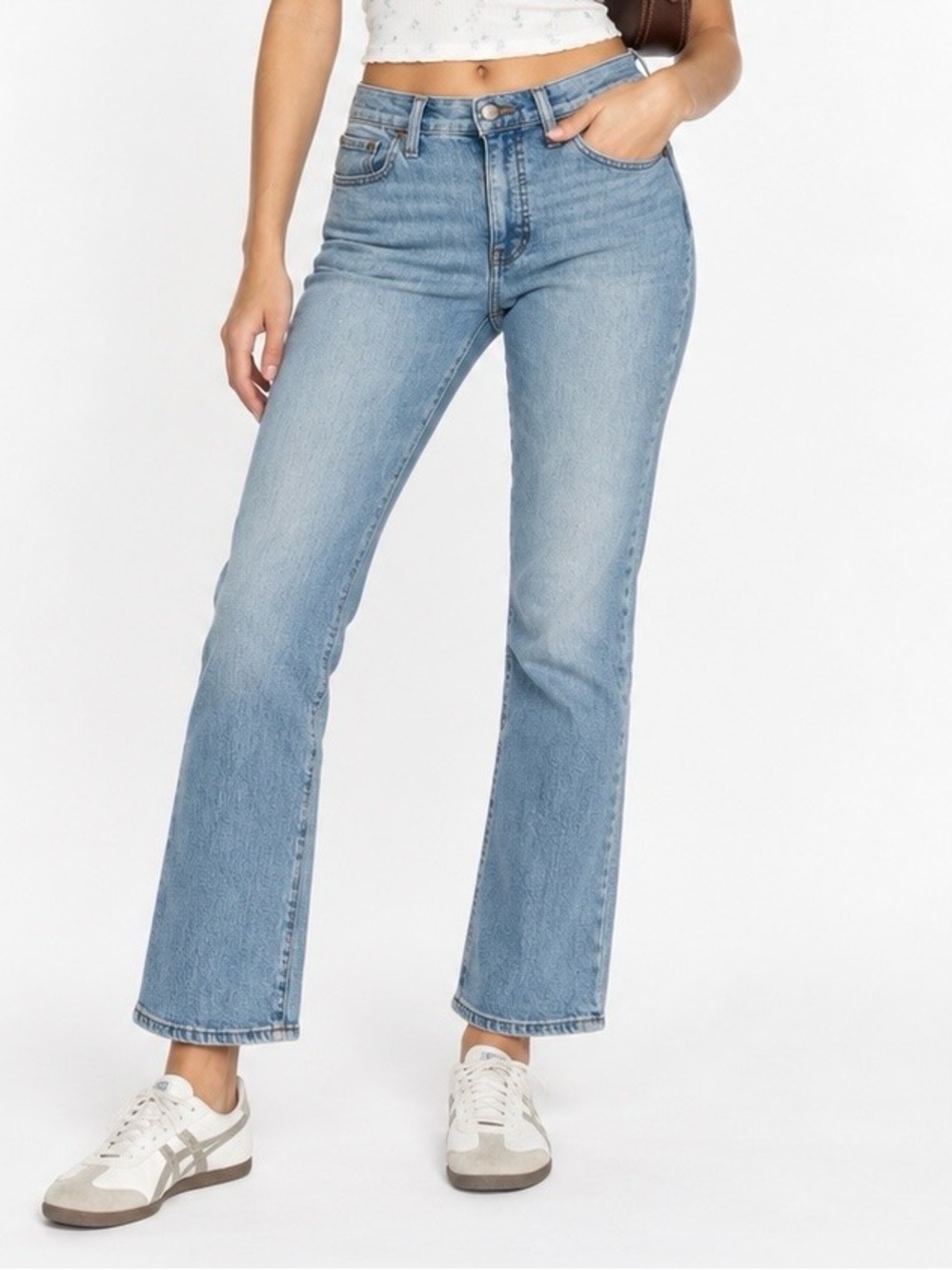 Madewell Slim Demi-Boot Jeans 27 Light Wash Cropped Bootcut Denim